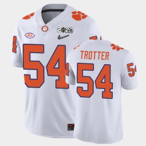 #54 Mason Trotter Tigers White Mens Jersey 2020 Playoff Game College Football 588416-992