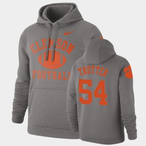 #54 Mason Trotter Clemson University Heathered Gray Men Hoodie Pullover Retro Football 115036-896