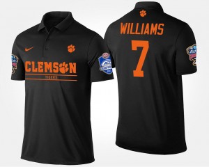 #7 Mike Williams CLEM Black Mens Polo Atlantic Coast Conference Sugar Bowl Name and Number Bowl Game 764680-840