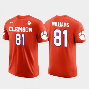 #81 Mike Williams CU Orange Men's T-Shirt Football Future Stars 998995-818