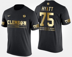 #75 Mitch Hyatt Clemson Black Men T-Shirt Short Sleeve With Message Gold Limited 398747-408