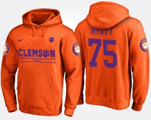#75 Mitch Hyatt Tigers Orange Men's Hoodie Name and Number 103677-278