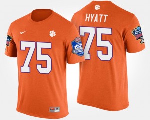 #75 Mitch Hyatt CU Orange Mens T-Shirt Atlantic Coast Conference Sugar Bowl Bowl Game 775419-942