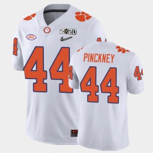 #44 Nyles Pinckney Clemson Tigers White Mens Jersey 2020 Playoff Game College Football 852956-569