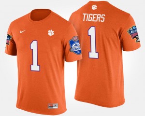 #1 Clemson University Orange Mens T-Shirt No.1 Atlantic Coast Conference Sugar Bowl Name and Number Bowl Game 358379-256