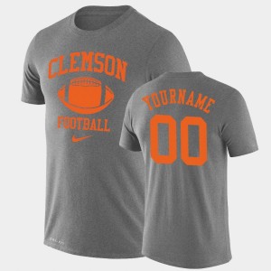 #00 Custom Tigers Heathered Gray Men T-Shirt Lockup Legend Performance Retro Football 429466-434
