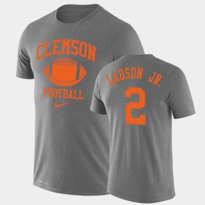 #2 Frank Ladson Jr. Tigers Heathered Gray Mens T-Shirt Lockup Legend Performance Retro Football 975900-782