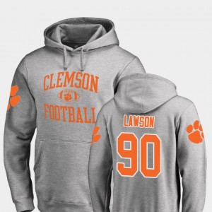 #90 Shaq Lawson Tigers Ash Men's Hoodie College Football Neutral Zone 733888-110