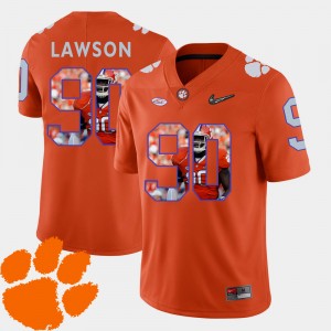 #90 Shaq Lawson Clemson Tigers Orange Mens Jersey Football Pictorial Fashion 456743-437