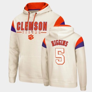 #5 Tee Higgins Clemson Cream Men's Hoodie Pullover Fortress 509312-862