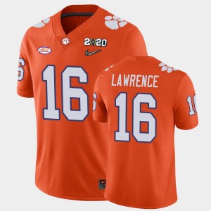 #16 Trevor Lawrence Tiger Town Orange Men's Jersey 2020 Playoff Game College Football 457573-320