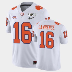 #16 Trevor Lawrence Clemson White Men Jersey 2020 Playoff Game College Football 825910-493