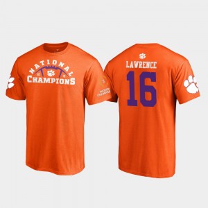 #16 Trevor Lawrence Tiger Town Orange Men T-Shirt Pylon College Football Playoff 2018 National Champions 206154-227