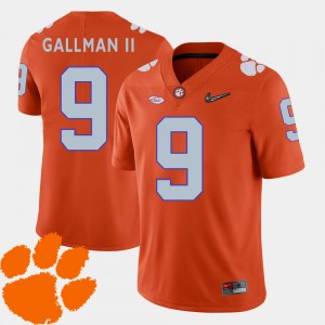 #9 Wayne Gallman II Tiger Town Orange Men's Jersey 2018 ACC College Football 707177-990