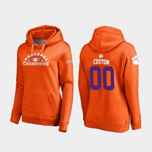 #00 Custom Clemson Orange Women Hoodie College Football Playoff Pylon 2018 National Champions 692870-348