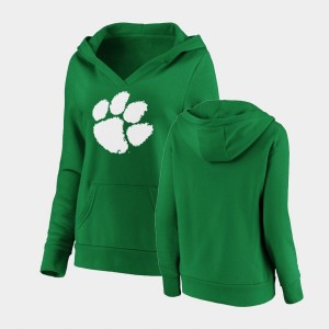 Tigers Green Women Hoodie White Logo Pullover St. Patrick's Day 799677-723