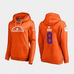 #8 Justyn Ross Clemson Orange Womens Hoodie College Football Playoff Pylon 2018 National Champions 339254-847