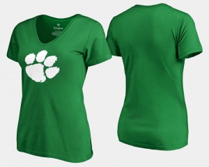 CLEM Kelly Green Women T-Shirt White Logo St. Patrick's Day 949908-579