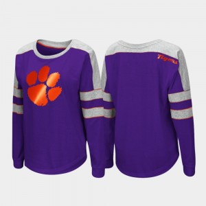 CU Purple Womens T-Shirt Long Sleeve Trey Dolman 110486-514