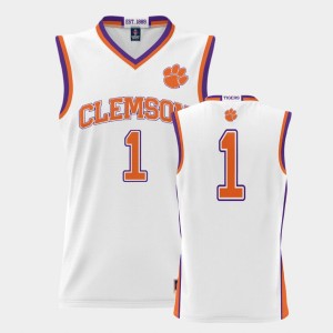 #1 Tigers White Youth Jersey ProSphere College Basketball 650973-437