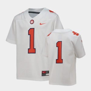 #1 Tiger Town White Youth Jersey Football Replica 500811-188