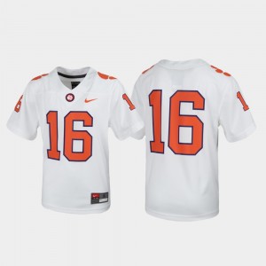 #16 Tigers White Youth Jersey Football Untouchable 487067-877