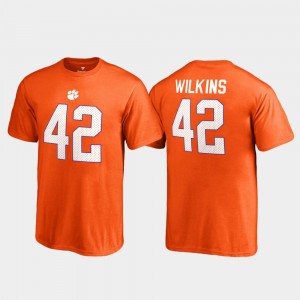 #42 Christian Wilkins Clemson University Orange Youth T-Shirt Name & Number College Legends 876582-412