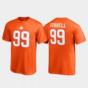 #99 Clelin Ferrell Tiger Town Orange Youth T-Shirt Name & Number College Legends 389492-421