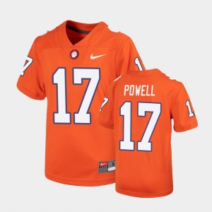 #17 Cornell Powell Clemson Orange Youth Jersey Replica Untouchable 425075-192