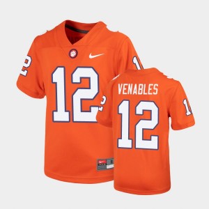 #12 Tyler Venables Clemson University Orange Youth Jersey Replica Untouchable 392380-877